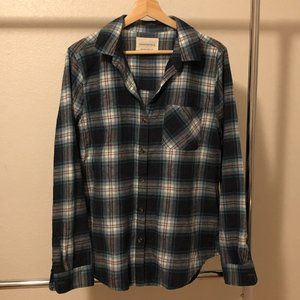 Aeropostale Blue and Pink Boyfriend Flannel Shirt